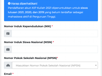 Pendaftaran KIP Kuliah