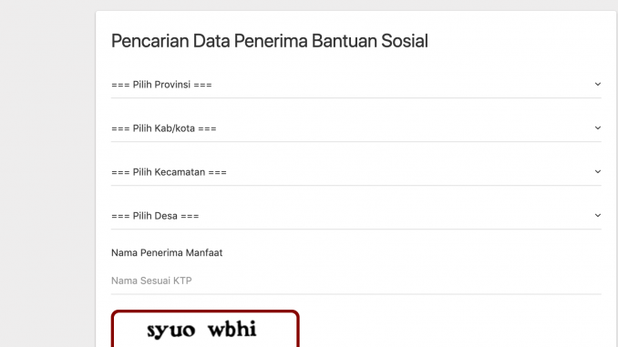 Cek Bansos Cek Bansos