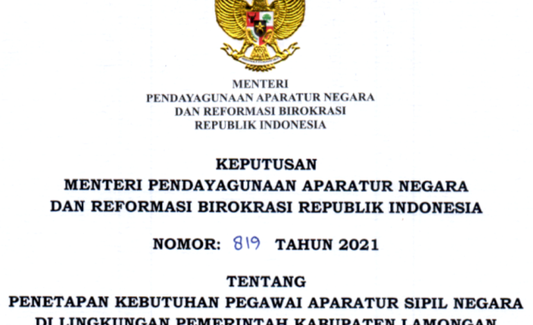 Formasi CPNS PPPK 2021 Kabupaten Lamongan