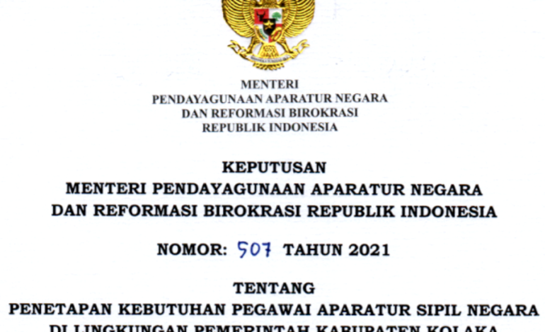 Formasi CPNS PPPK 2021 Kabupaten Kolaka