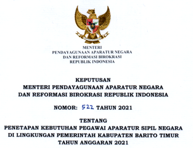 Formasi CPNS PPPK 2021 Kabupaten Barito Timur - DDS WEB ID